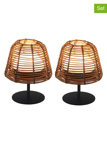 lumisky Lampy stołowe LED (2 szt.) w kolorze czarno-jasnobrązowym - Ø 11 x wys. 16 cm