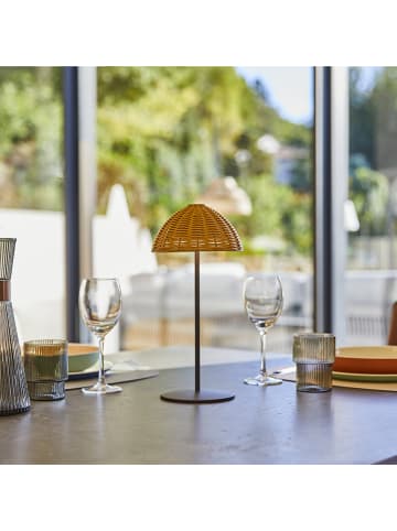 lumisky LED-Tischleuchte "Faroe" in Schwarz/ Natur - Ø 15 x (H)30 cm