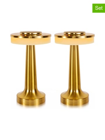 lumisky 2-delige set: tafellampen goudkleurig - (H)20,5 x Ø 12,3 cm