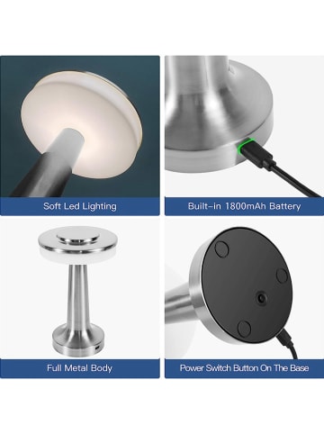 lumisky 2-delige set: tafellampen goudkleurig - (H)20,5 x Ø 12,3 cm