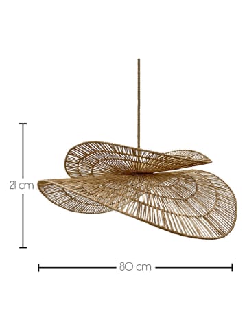 lumisky LED-Hängeleuchte "Solara" in Natur - (H)21 x Ø 80 cm