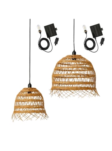 lumisky 2-delige set: ledsolarlampen ''Hawaii'' lichtbruin