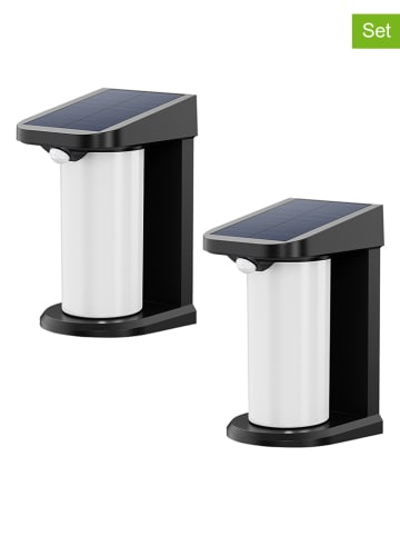 lumisky 2er-Set: LED-Außenleuchten "Lusty" in Schwarz/ Weiß