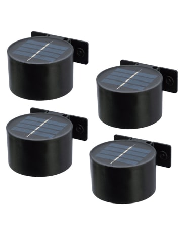 lumisky 4-delige set: ledsolarbuitenlampen ''Spotik'' zwart -(B)7,5x(H)4,5x(D)7,5 cm