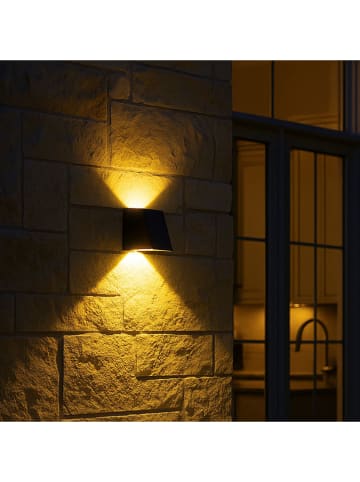 lumisky 2-delige set: Ledsolarbuitenlamp ''Brio'' zwart - (B)7,5 x (H)11,5 x (D)8 cm