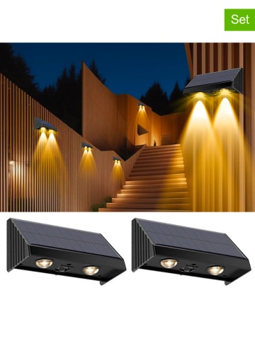 lumisky 4-delige set: ledsolarlampen zwart - (B)11,4 x (H)6 x (D)5,4 cm