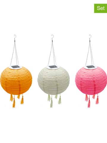 lumisky 3er-Set: LED-Solar-Dekoleuchten "Shangri La" in Bunt - Ø 20 cm