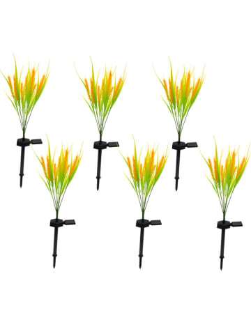 lumisky 5-delige set: ledsolartuinstekers ''Ferny'' geel - (H)58 cm