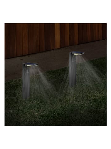 lumisky 2er-Set: LED-Solar-Gartenstecker "Ostry" in Schwarz - (H)41 cm