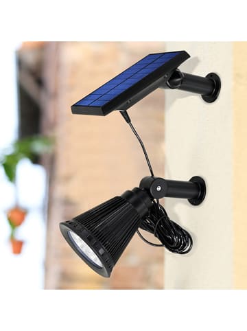 lumisky 2er-Set: LED-Solar-Gartenstecker "Spiky" in Schwarz - (H)34 cm