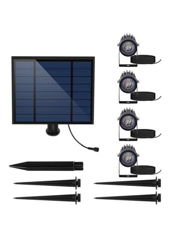 lumisky 4er-Set: LED-Solarleuchten in Schwarz - (H)26,7 cm