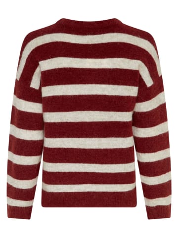 MOSS COPENHAGEN Sweter "Festina" w kolorze bordowo-kremowym