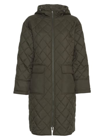 MOSS COPENHAGEN Doorgestikte mantel "Nichella" donkergroen