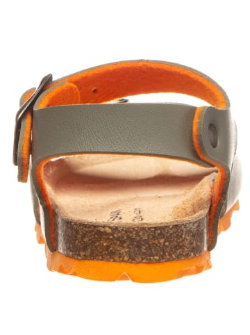 billowy Sandalen in Khaki/ Orange