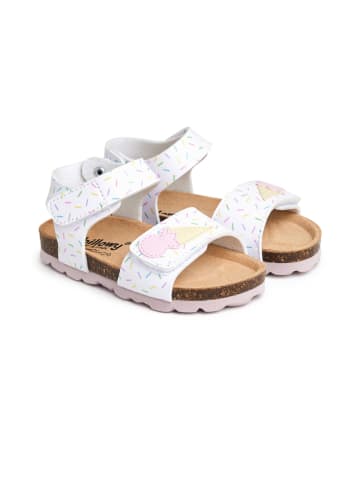 billowy Sandalen in Weiß/ Bunt