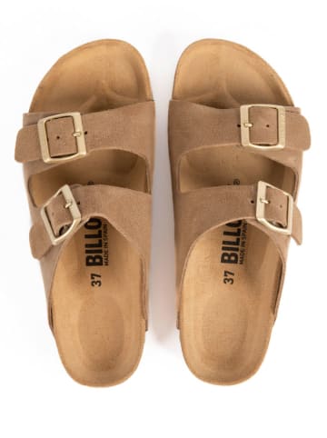 billowy Leren slippers bruin