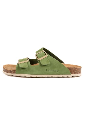 billowy Leren slippers groen