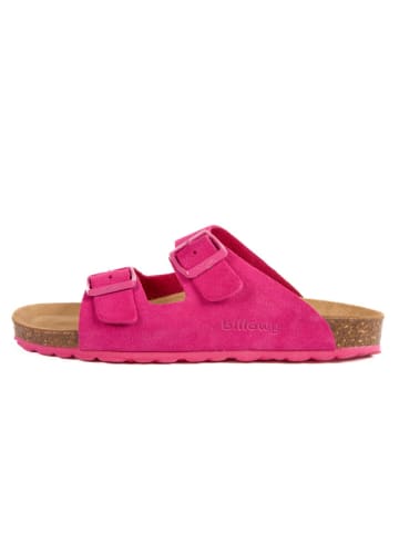 billowy Leren slippers fuchsia