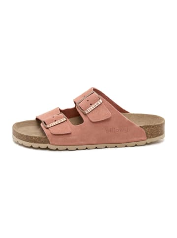 billowy Leren slippers lichtroze