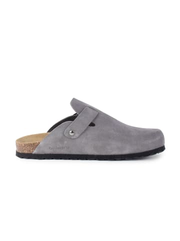 billowy Leder-Clogs in Grau