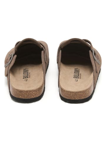 billowy Leder-Clogs in Hellbraun