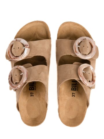 billowy Skórzane klapki w kolorze brązowym