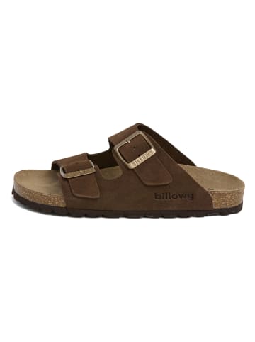 billowy Leren slippers bruin