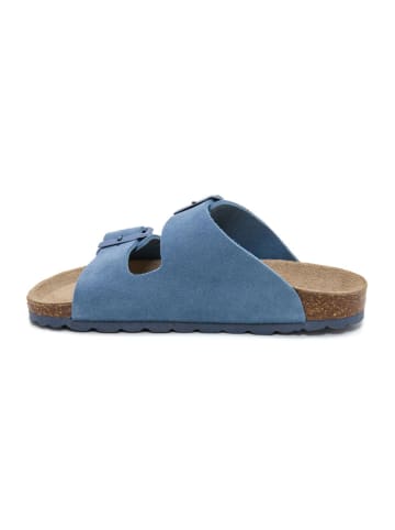 billowy Leren slippers blauw