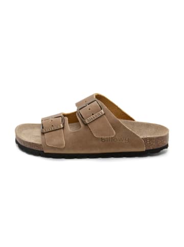 billowy Leren slippers beige