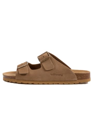 billowy Leren slippers bruin