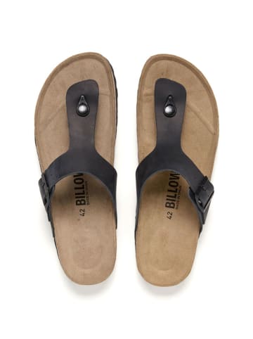billowy Leren teenslippers zwart