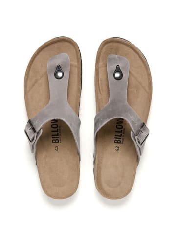 billowy Leren teenslippers grijs