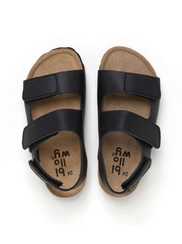 billowy Leren sandalen zwart