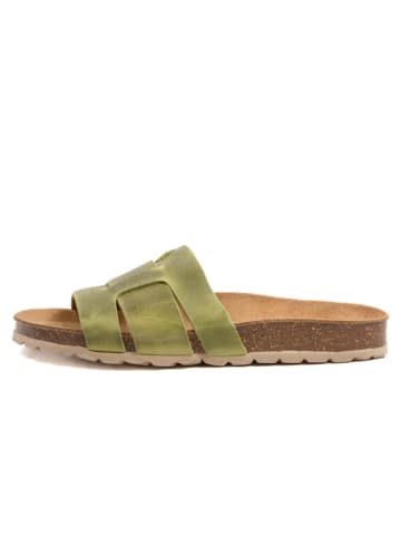 billowy Leren slippers groen