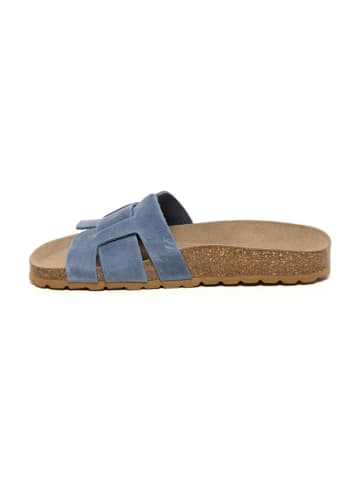 billowy Leren slippers blauw