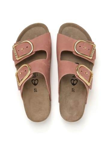 billowy Leren slippers lichtroze