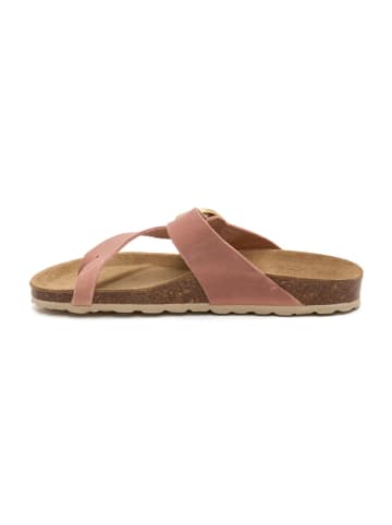 billowy Leren teenslippers lichtroze