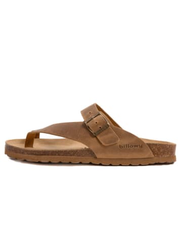 billowy Leren teenslippers bruin