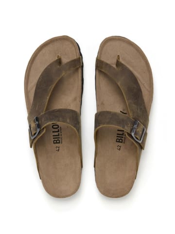 billowy Leren teenslippers bruin