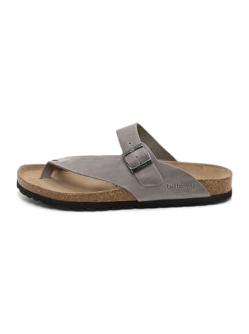 billowy Leren teenslippers grijs