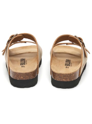 billowy Leren slippers bruin