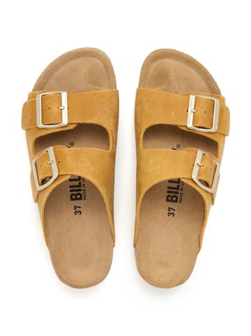 billowy Leren slippers geel