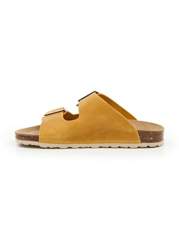 billowy Leren slippers geel