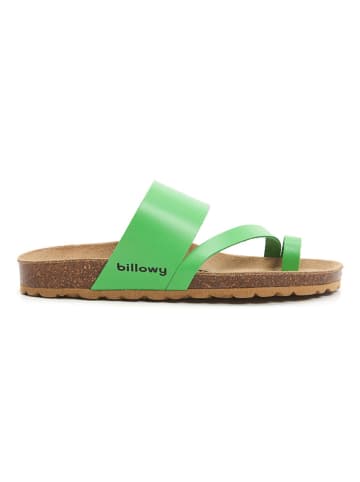 billowy Leren teenslippers groen