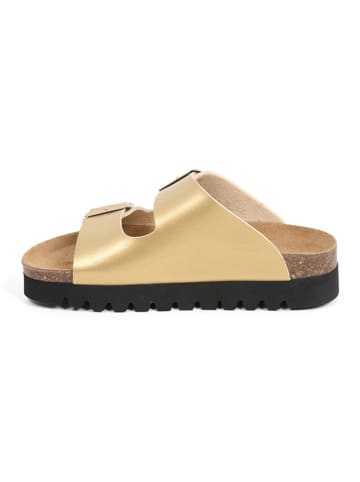 billowy Pantoletten in Gold