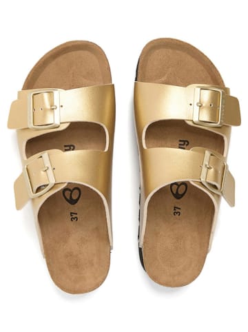 billowy Klapki w kolorze złotym