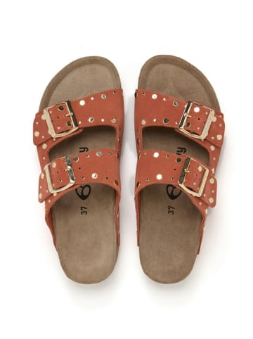 billowy Leren slippers rood