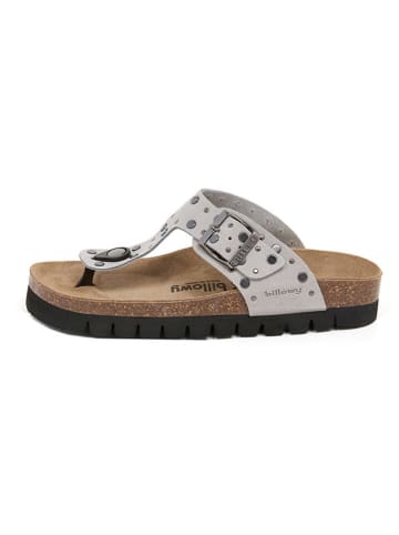 billowy Leren teenslippers lichtgrijs