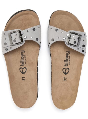 billowy Leren slippers lichtgrijs