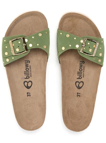 billowy Leren slippers groen